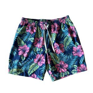 Chubbies Swim Trunks Shorts Lined Mens Blue Floral Hibiscus Print Xlarge